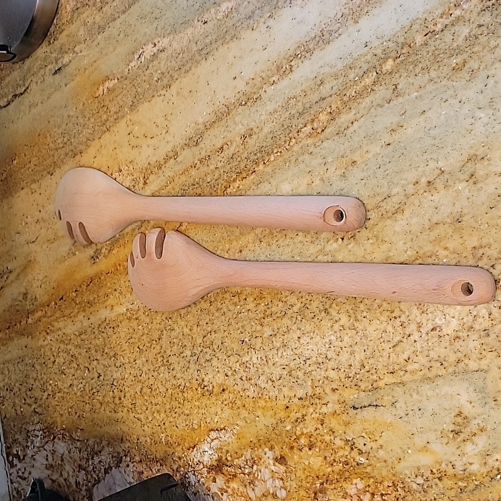 Execellent Condition 14" Large Wooden Salad Servers - like new!